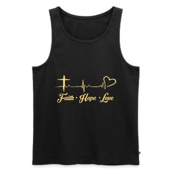 Glaube Liebe Hoffnung Christliche Geschenkideen - Männer Premium Bio Tank Top - Schwarz - Vorne - AI Model Male 178 light (178cm)