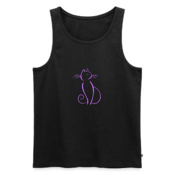 Cat silhouette - Men's Premium Organic Tank Top - black - Front - AI Model Male 178 light (178cm)