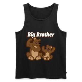 Bärenbrüder - big Brother - Männer Premium Bio Tank Top - Schwarz - Vorne - Michal (187cm)