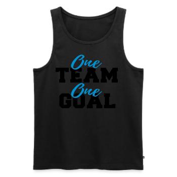 Team Work Goal Sport Team Goal Gift Idea - Men's Premium Organic Tank Top - black - Front - AI Model Male 178 light (178cm)