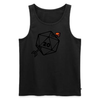 Pen and paper arrow dice heart - Männer Premium Bio Tank Top - Schwarz - Vorne - Michal (187cm)