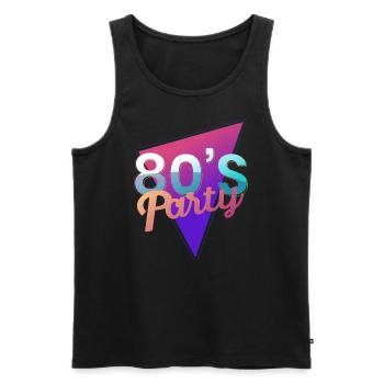 80s party gift neon retro vintage cult - Men's Premium Organic Tank Top - black - Front - AI Model Male 178 light (178cm)