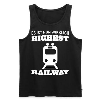 Le plus haut chemin de fer Highest Railway Denglisch - Débardeur bio Premium Homme - noir - Devant - Michal (187cm)