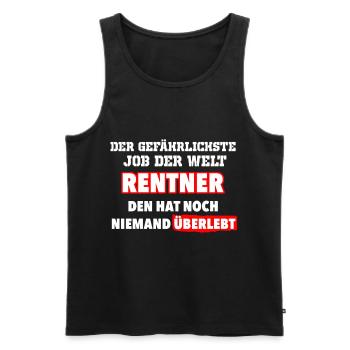 lustiger Spruch zur Rente - Männer Premium Bio Tank Top - Schwarz - Vorne - Michal (187cm)