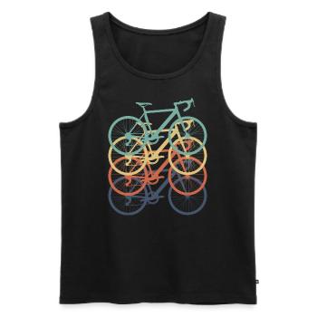 Fahrrad fahren retro vintage Geschenk Rennrad Rad - Männer Premium Bio Tank Top - Schwarz - Vorne - Michal (187cm)