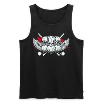 GOLF | Skull Golfball Golfschläger Golfer Geschenk - Männer Premium Bio Tank Top - Schwarz - Vorne - AI Model Male 178 light (178cm)