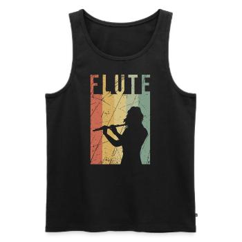 Flute transverse flute retro gift vintage music - Men's Premium Organic Tank Top - black - Front - AI Model Male 178 light (178cm)