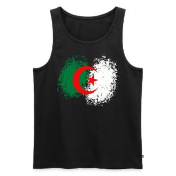 Flagge Algeriens - Männer Premium Bio Tank Top - Schwarz - Vorne - AI Model Male 178 light (178cm)