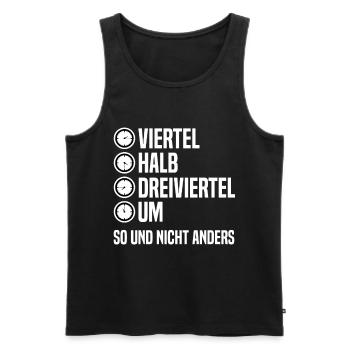 Die Uhrzeiten in Ostdeutschland - Männer Premium Bio Tank Top - Schwarz - Vorne - Michal (187cm)
