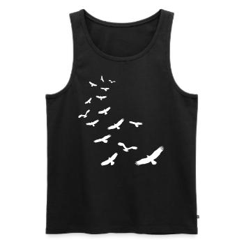 Flock of birds birds gift nature fly animals - Men's Premium Organic Tank Top - black - Front - Michal (187cm)