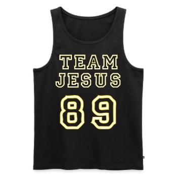 Team Jesus Gott Christus Christ Glaube - Männer Premium Bio Tank Top - Schwarz - Vorne - Michal (187cm)