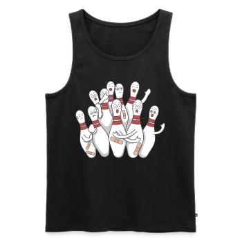 Bowling pins bowling cone gift bowling track - Men's Premium Organic Tank Top - black - Front - Michal (187cm)