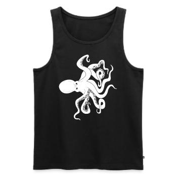 Kraken Oktopus - Männer Premium Bio Tank Top - Schwarz - Vorne - Michal (187cm)