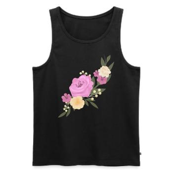 flowers - Men's Premium Organic Tank Top - black - Front - Michal (187cm)