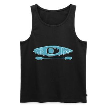 Kayak - Männer Premium Bio Tank Top - Schwarz - Vorne - AI Model Male 178 light (178cm)