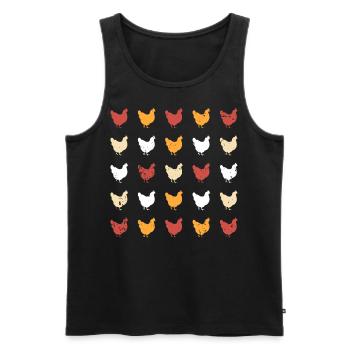 Hühner - Männer Premium Bio Tank Top - Schwarz - Vorne - AI Model Male 178 light (178cm)