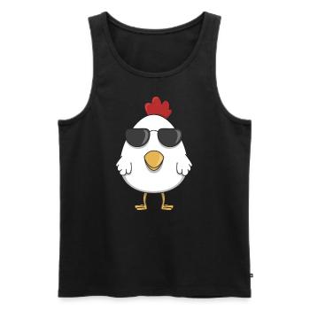 Huhn Hühner Sonnenbrille Geschenk cool comic Henne - Männer Premium Bio Tank Top - Schwarz - Vorne - AI Model Male 178 light (178cm)