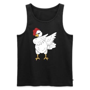 Huhn Hahn dabbing Tanz Geschenk Tier Bauernhof - Männer Premium Bio Tank Top - Schwarz - Vorne - AI Model Male 178 light (178cm)
