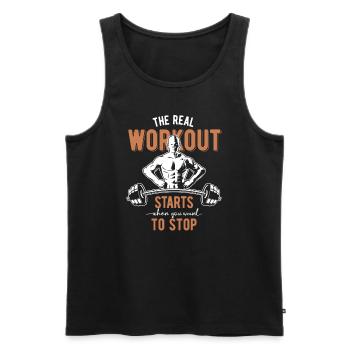 Fitness - Männer Premium Bio Tank Top - Schwarz - Vorne - Michal (187cm)
