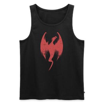 Dragon Fantasy cadeau symbole mystique lézard - Débardeur bio Premium Homme - noir - Devant - AI Model Male 178 light (178cm)