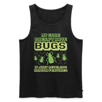 Code Bug Test Programmer Developer Gift - Men's Premium Organic Tank Top - black - Front - AI Model Male 178 light (178cm)