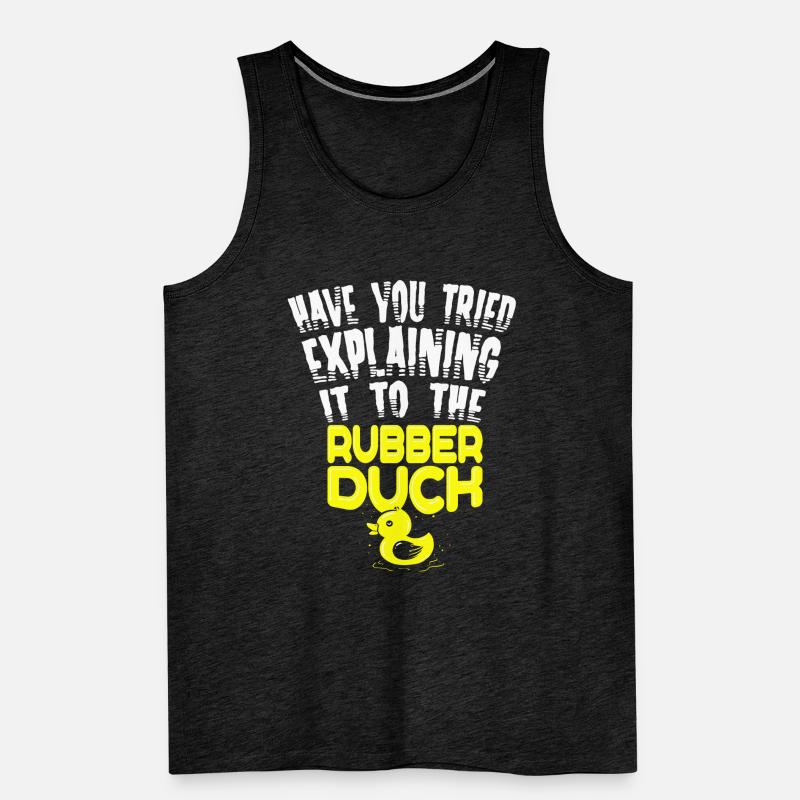 IT Nerd Programmer Developer Humor Rubber Duck Men's Premium Organic Tank Top