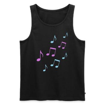 Musik Noten musikalisch Geschenk Musiker Symbol - Männer Premium Bio Tank Top - Schwarz - Vorne - Michal (187cm)