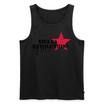 Viva la Revolution, Star, Grunge, Anarchy, Punk, - Débardeur bio Premium Homme - noir - Devant - AI Model Male 178 light (178cm)