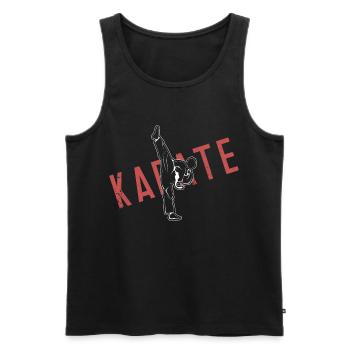 karaté - Débardeur bio Premium Homme - noir - Devant - Michal (187cm)