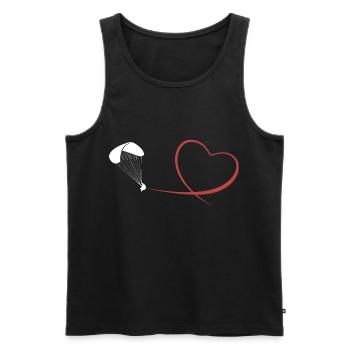 Vol mouche coeur cadeau parapente parapente - Débardeur bio Premium Homme - noir - Devant - AI Model Male 178 light (178cm)