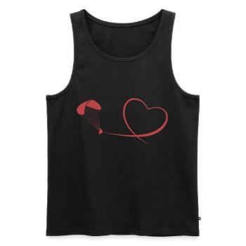 Parapente Amour - Débardeur bio Premium Homme - noir - Devant - Michal (187cm)