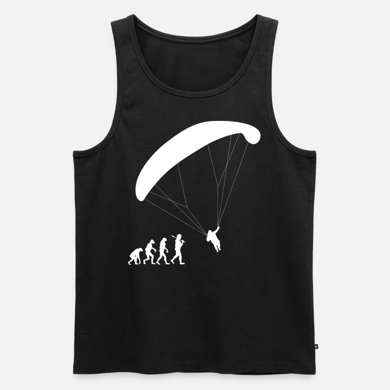 Paragliding Evolution Paraglider Gift Flying - Men's Premium Organic Tank Top - black