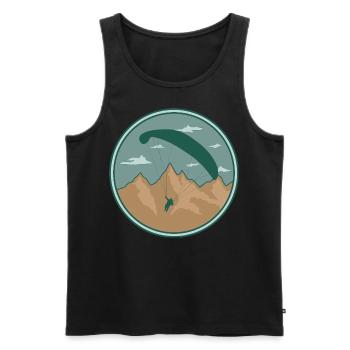 Paragliding pilot paragliding gift aviator - Men's Premium Organic Tank Top - black - Front - Michal (187cm)