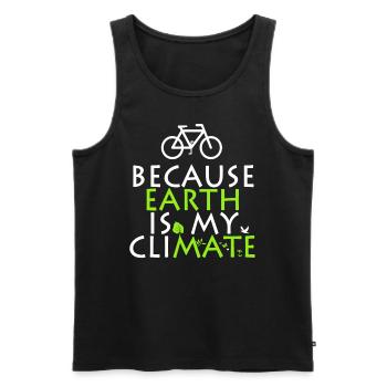 Bicycle because earth is my cliMATE - Men's Premium Organic Tank Top - black - Front - AI Model Male 178 light (178cm)