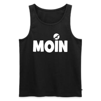 Moin mit Möwe - Männer Premium Bio Tank Top - Schwarz - Vorne - AI Model Male 178 light (178cm)