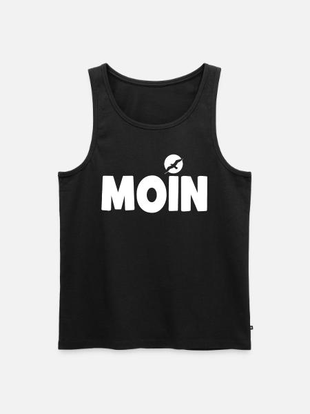 Moin mit Möwe - Männer Premium Bio Tank Top - Schwarz