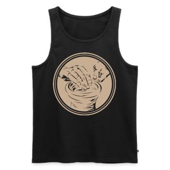 Töpfern - Männer Premium Bio Tank Top - Schwarz - Vorne - AI Model Male 178 light (178cm)