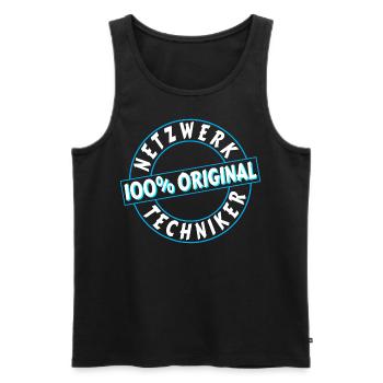 Netzwerktechniker Geschenk Geschenkidee Netzwerke - Männer Premium Bio Tank Top - Schwarz - Vorne - Michal (187cm)