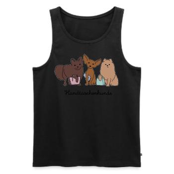 Handtaschenhunde – schwarze Schrift - Männer Premium Bio Tank Top - Schwarz - Vorne - Michal (187cm)
