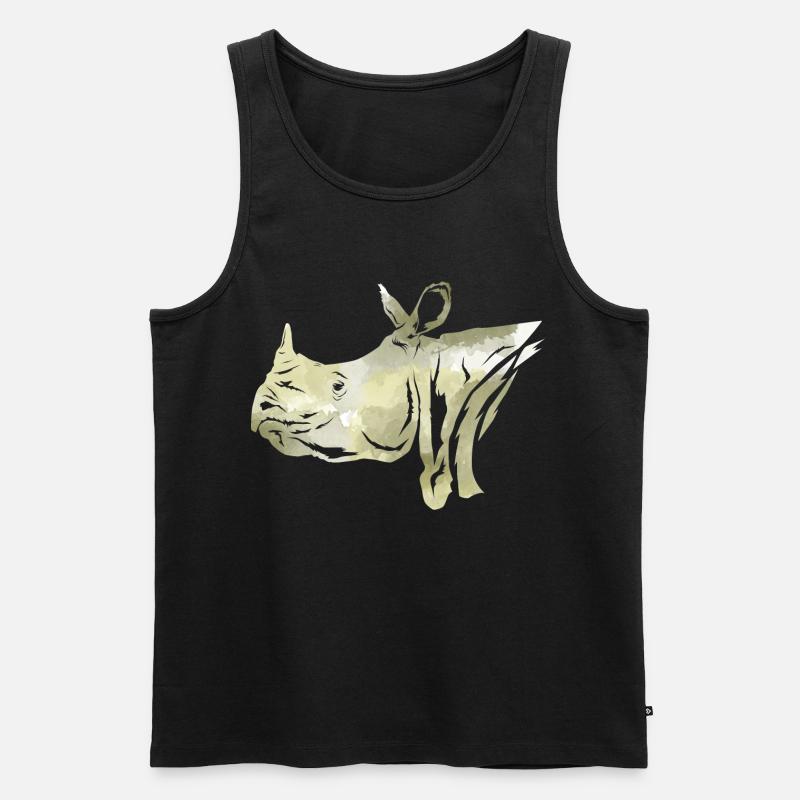 Nashorn - Männer Premium Bio Tank Top - Schwarz