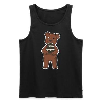 Bär Kuchen backen Geschenk comic Torte Bäckerei - Männer Premium Bio Tank Top - Schwarz - Vorne - AI Model Male 178 light (178cm)