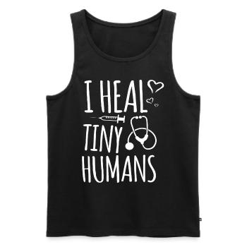 I heal tiny humans Pediatrician - Men's Premium Organic Tank Top - black - Front - Michal (187cm)