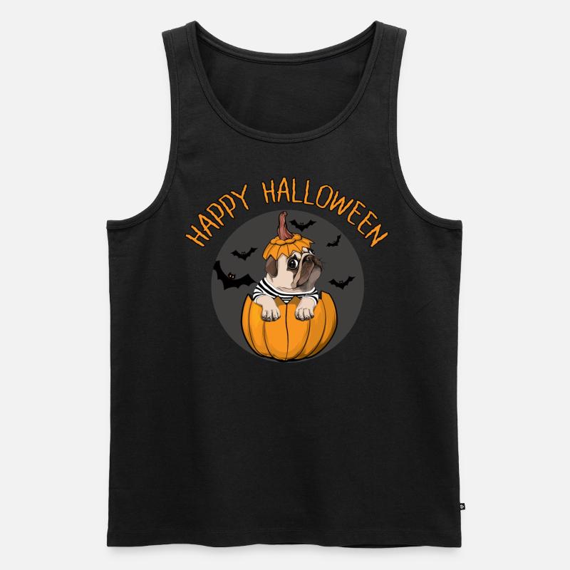 happy halloween mops - Männer Premium Bio Tank Top - Schwarz
