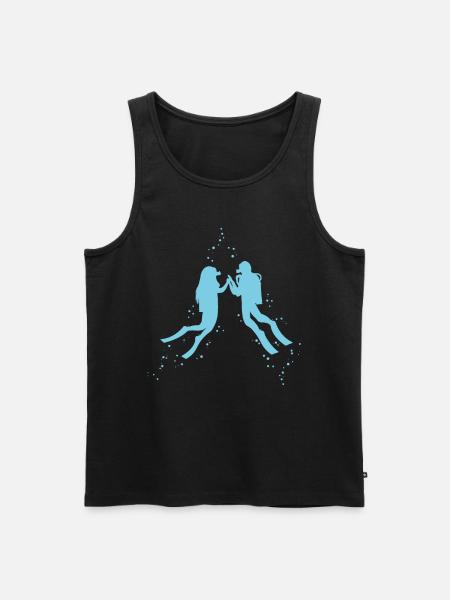 Scuba-Diving Paar - Männer Premium Bio Tank Top - Schwarz