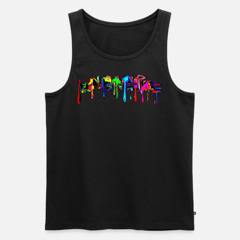 Color, rainbow, graffiti, splash, paint, comic - Men's Premium Organic Tank Top - black