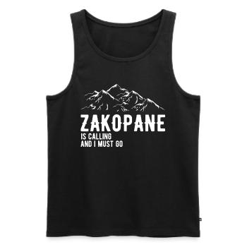 Zakopane appelle les Hautes Montagnes - Débardeur bio Premium Homme - noir - Devant - Michal (187cm)