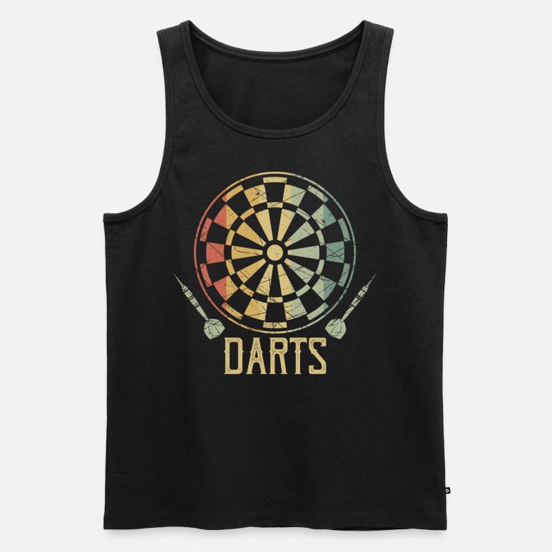 Dart Retro - Männer Premium Bio Tank Top - Schwarz
