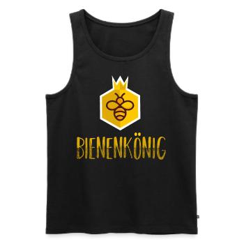 Bienenkönig Imker imkern Bienenzüchter Honigbiene - Männer Premium Bio Tank Top - Schwarz - Vorne - Michal (187cm)