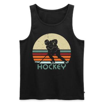 Eishockey retro vintage - Männer Premium Bio Tank Top - Schwarz - Vorne - Michal (187cm)
