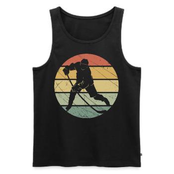 Eishockey retro vintage - Männer Premium Bio Tank Top - Schwarz - Vorne - Michal (187cm)